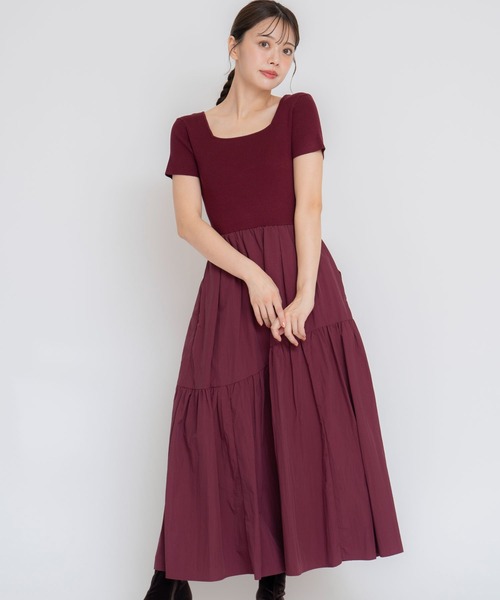 【セール】タフタドッキングニットワンピース（ワンピース）｜Noela（ノエラ）