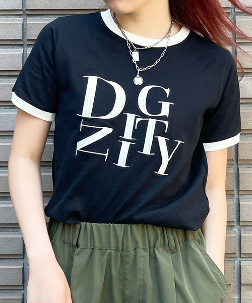 tシャツ パイピングディティールボウタイＢＬ レディース PINKY&DIANNE tシャツ バイカラーボウタイカットソー レディース