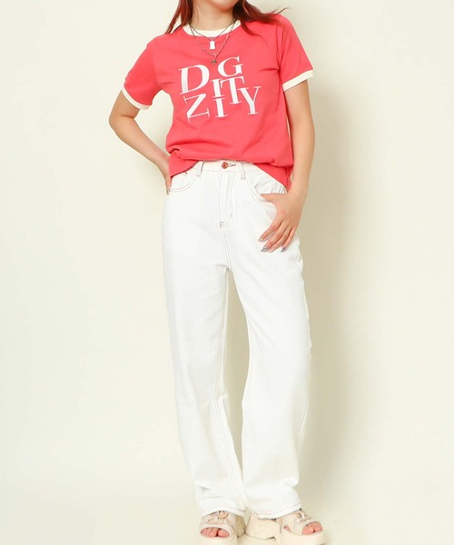 セール】英字配色Tシャツ（Tシャツ/カットソー）｜GORGE