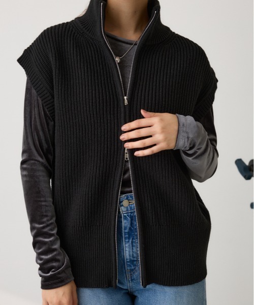SFC ニットXL ベストトップス アウター COOTIE CRIMIE セール】ダブルジップニットベスト 秋服 / 冬服 / 羽織り（ベスト