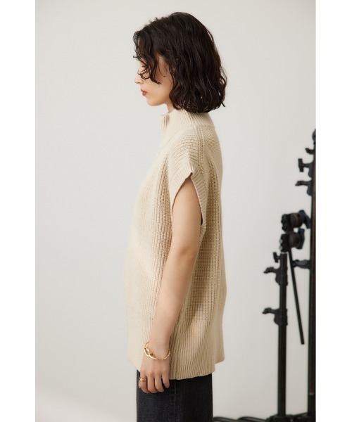 crie conforto（クリーコンフォルト）の「ダブルジップニットベスト　秋服 / 冬服 / 羽織り（ベスト・レディース・ブラック/アイボリー/グレー・FREE）」の5枚目の写真