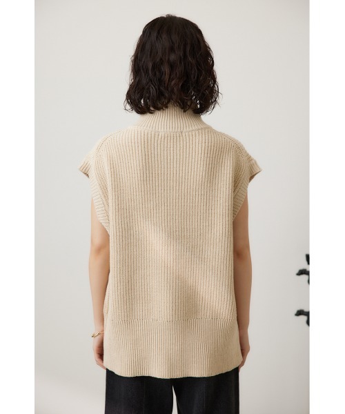 crie conforto（クリーコンフォルト）の「ダブルジップニットベスト　秋服 / 冬服 / 羽織り（ベスト・レディース・ブラック/アイボリー/グレー・FREE）」の6枚目の写真