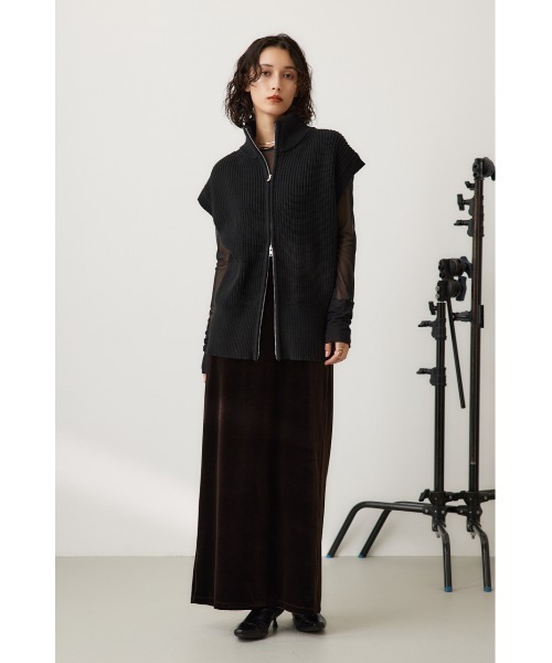 crie conforto（クリーコンフォルト）の「ダブルジップニットベスト　秋服 / 冬服 / 羽織り（ベスト・レディース・ブラック/アイボリー/グレー・FREE）」の11枚目の写真