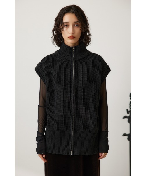 crie conforto（クリーコンフォルト）の「ダブルジップニットベスト　秋服 / 冬服 / 羽織り（ベスト・レディース・ブラック/アイボリー/グレー・FREE）」の12枚目の写真