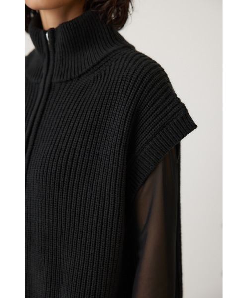 crie conforto（クリーコンフォルト）の「ダブルジップニットベスト　秋服 / 冬服 / 羽織り（ベスト・レディース・ブラック/アイボリー/グレー・FREE）」の16枚目の写真