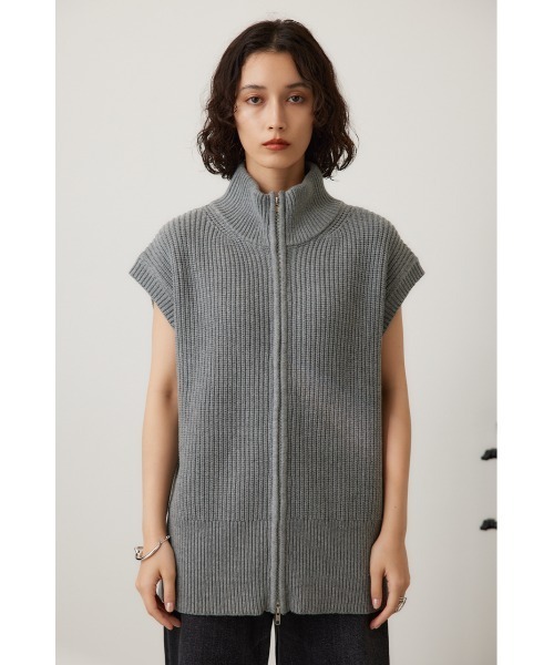 crie conforto（クリーコンフォルト）の「ダブルジップニットベスト　秋服 / 冬服 / 羽織り（ベスト・レディース・ブラック/アイボリー/グレー・FREE）」の18枚目の写真