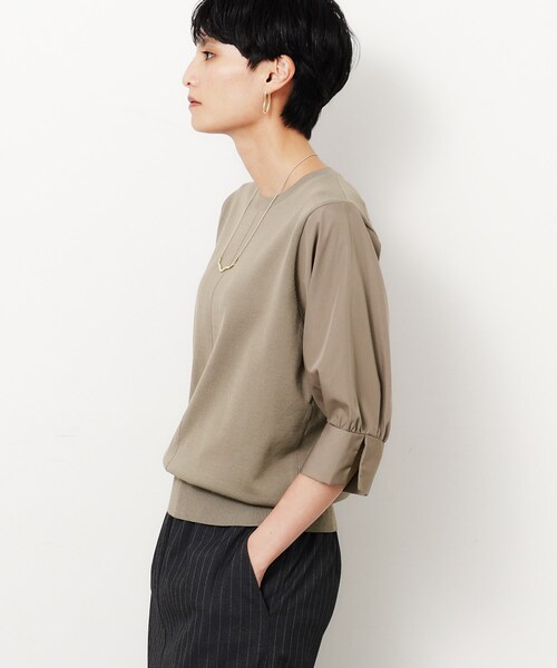 OPAQUE.CLIP（オペークドットクリップ）の「◆フハクスリーブドッキングニット【洗濯機洗い可/抗ピル】（ニット/セーター・レディース・ブラック/ホワイト/ブルー系その他/ブラウン系その他・40/38/36）」の22枚目の写真