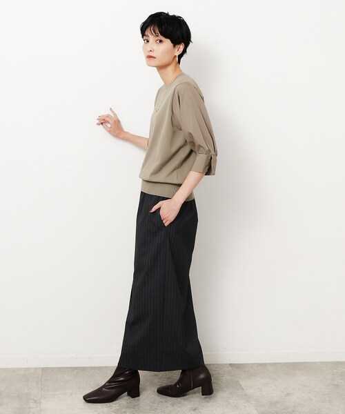 OPAQUE.CLIP（オペークドットクリップ）の「◆フハクスリーブドッキングニット【洗濯機洗い可/抗ピル】（ニット/セーター・レディース・ブラック/ホワイト/ブルー系その他/ブラウン系その他・40/38/36）」の20枚目の写真