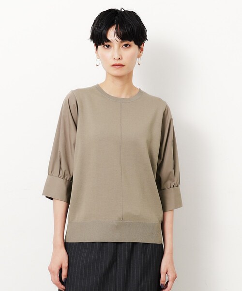 OPAQUE.CLIP（オペークドットクリップ）の「◆フハクスリーブドッキングニット【洗濯機洗い可/抗ピル】（ニット/セーター・レディース・ブラック/ホワイト/ブルー系その他/ブラウン系その他・40/38/36）」の18枚目の写真