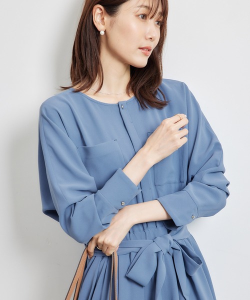 ROPE' PICNIC（ロペピクニック）の「【WEB限定】タックドルマンワンピース（ワンピース・レディース・ネイビー/ブラウン系その他3/ブルー系その他4・38）」の12枚目の写真