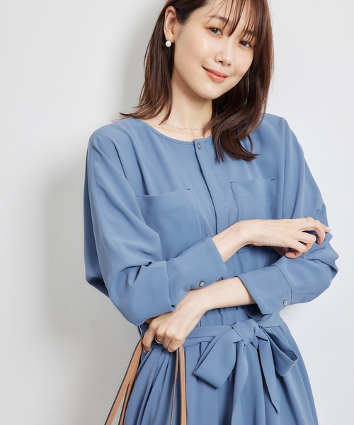 ROPE' PICNIC（ロペピクニック）の「【WEB限定】タックドルマンワンピース（ワンピース・レディース・ネイビー/ブラウン系その他3/ブルー系その他4・38）」の13枚目の写真