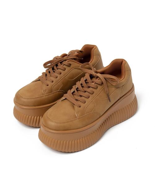 WEGO(ウィゴー)の「WEGO/厚底プラットフォームスニーカー(スニーカー・レディース・ブラック/ホワイト/キャメル・MEDIUM/LARGE)」の10枚目の写真