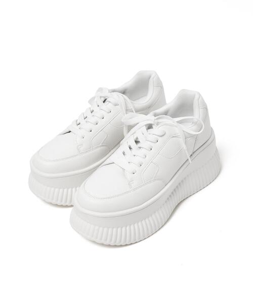 WEGO(ウィゴー)の「WEGO/厚底プラットフォームスニーカー(スニーカー・レディース・ブラック/ホワイト/キャメル・MEDIUM/LARGE)」の11枚目の写真