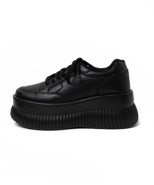 WEGO(ウィゴー)の「WEGO/厚底プラットフォームスニーカー(スニーカー・レディース・ブラック/ホワイト/キャメル・MEDIUM/LARGE)」の14枚目の写真