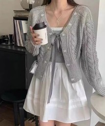 leune（ルネ）の「リボンニットカーディガン（ニット/セーター）」