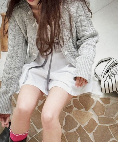 リボンニットカーディガン（ニット/セーター）｜leune（ルネ）の