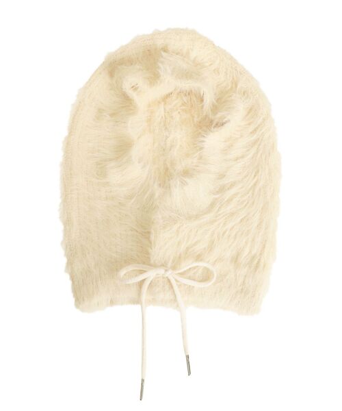 jouetie（ジュエティ）の「シャギーフードバラクラバ（ネックウォーマー/スヌード・レディース・アイボリー/グレー/ブルー・FREE）」の2枚目の写真