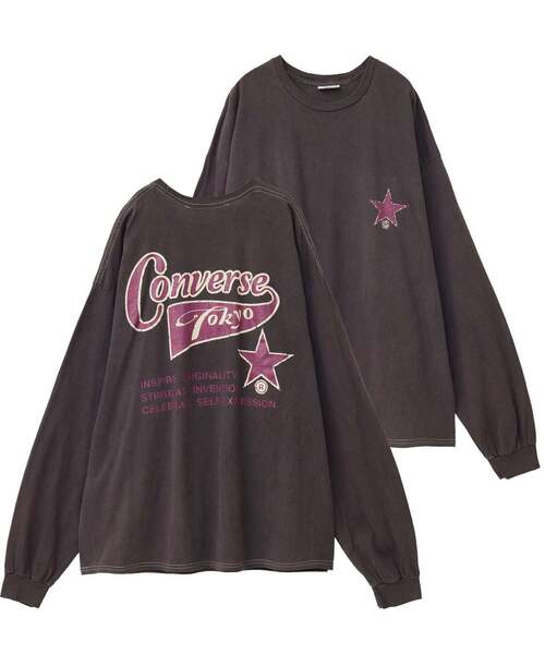 【セール】PIGMENT DYE BACK PRINT LONGSLEEVE TEE(Tシャツ/カットソー)|CONVERSE TOKYO(コンバーストウキョウ)