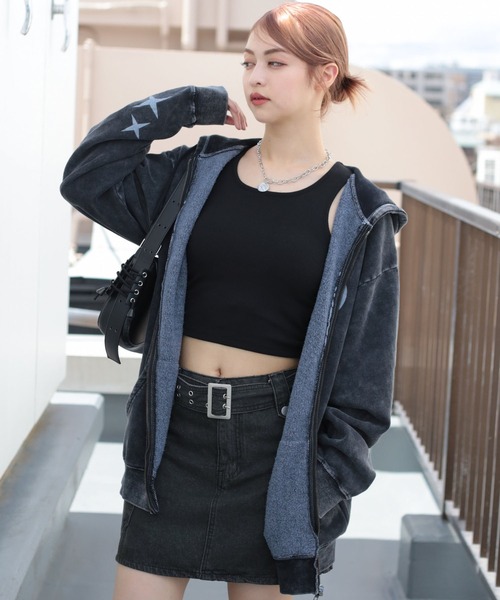 SPINNS（スピンズ）の「グランジ/裏起毛であったかいジップパーカーCHELSEA（パーカー・メンズ・ブラック/ブラック系その他・ONESIZE）」の15枚目の写真