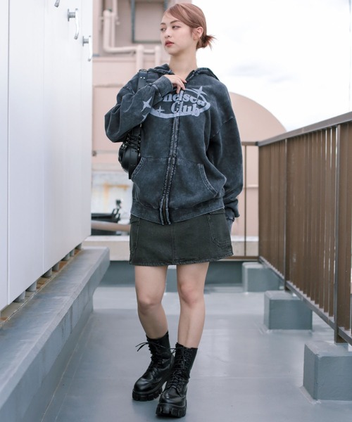 SPINNS（スピンズ）の「グランジ/裏起毛であったかいジップパーカーCHELSEA（パーカー・メンズ・ブラック/ブラック系その他・ONESIZE）」の10枚目の写真