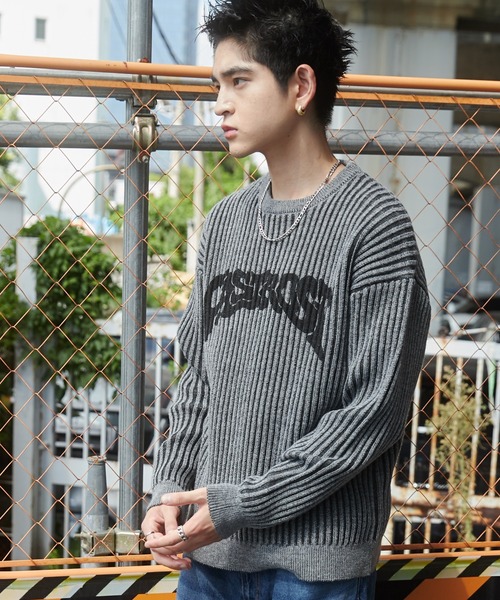 WEGO(ウィゴー)の「WEGO/ヴィンテージライクグラフィックプルオーバー(ニット/セーター・メンズ・グレー/ブラック・LARGE/MEDIUM)」の15枚目の写真