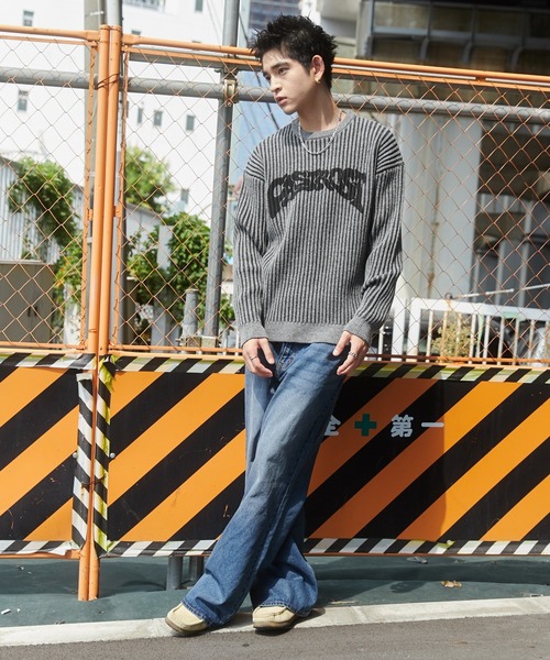 WEGO(ウィゴー)の「WEGO/ヴィンテージライクグラフィックプルオーバー(ニット/セーター・メンズ・グレー/ブラック・LARGE/MEDIUM)」の18枚目の写真