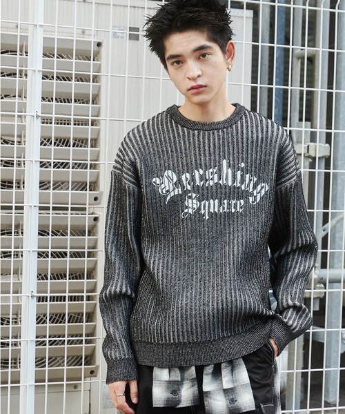 WEGO(ウィゴー)の「WEGO/ヴィンテージライクグラフィックプルオーバー(ニット/セーター・メンズ・グレー/ブラック・LARGE/MEDIUM)」の10枚目の写真