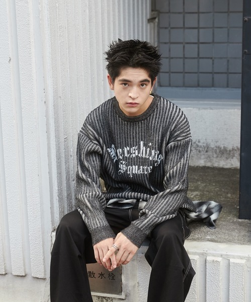 WEGO(ウィゴー)の「WEGO/ヴィンテージライクグラフィックプルオーバー(ニット/セーター・メンズ・グレー/ブラック・LARGE/MEDIUM)」の13枚目の写真