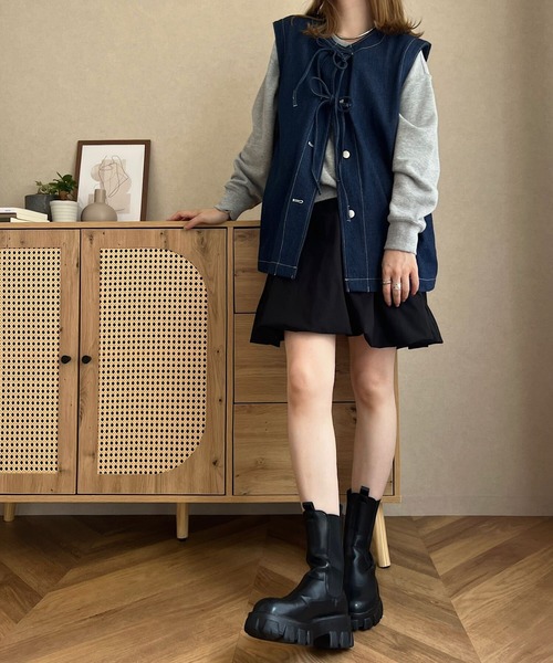 KOBE LETTUCE(コウベレタス)の「フロントリボンデニムジャケット(デニムジャケット・レディース・ブルー/インディゴブルー・M)」の16枚目の写真