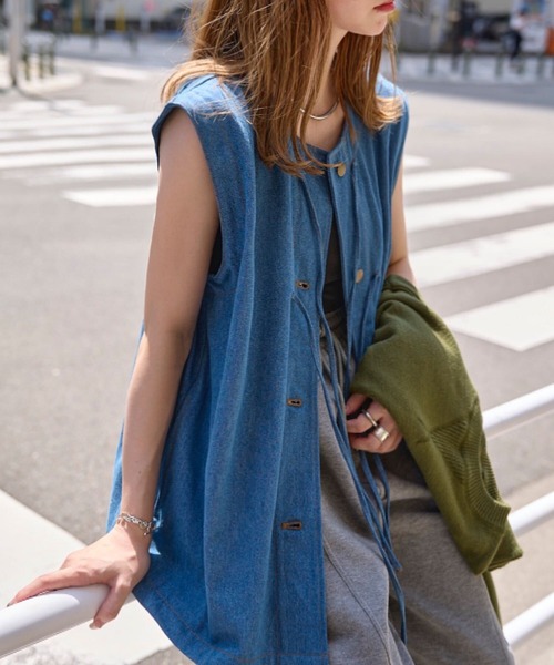 KOBE LETTUCE(コウベレタス)の「フロントリボンデニムジャケット(デニムジャケット・レディース・ブルー/インディゴブルー・M)」の20枚目の写真