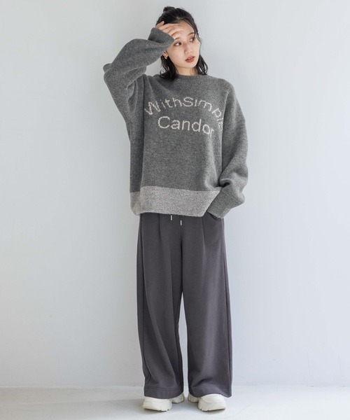 LOWRYS FARM（ローリーズファーム）の「アソートロゴニットＰＯＬＳ  133793（ニット/セーター・レディース・アイボリー/チャコールグレー/グリーン・FREE）」の4枚目の写真