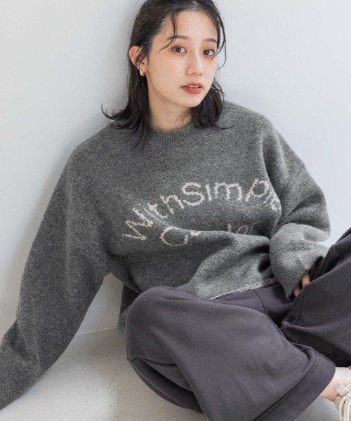 LOWRYS FARM（ローリーズファーム）の「アソートロゴニットＰＯＬＳ  133793（ニット/セーター・レディース・アイボリー/チャコールグレー/グリーン・FREE）」の7枚目の写真