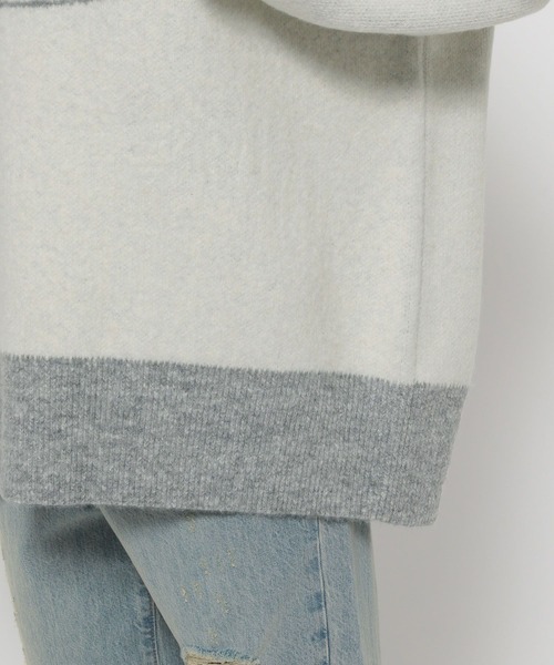 LOWRYS FARM（ローリーズファーム）の「アソートロゴニットＰＯＬＳ  133793（ニット/セーター・レディース・アイボリー/チャコールグレー/グリーン・FREE）」の21枚目の写真