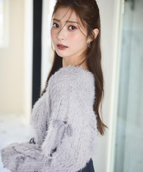 PROPORTION BODY DRESSING（プロポーションボディドレッシング）の「リボンスリーブフェザーニット / 1214270014（ニット/セーター・レディース・グレー/オフホワイト/ピンク・FREE）」の22枚目の写真