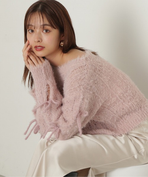 PROPORTION BODY DRESSING（プロポーションボディドレッシング）の「リボンスリーブフェザーニット / 1214270014（ニット/セーター・レディース・グレー/オフホワイト/ピンク・FREE）」の17枚目の写真