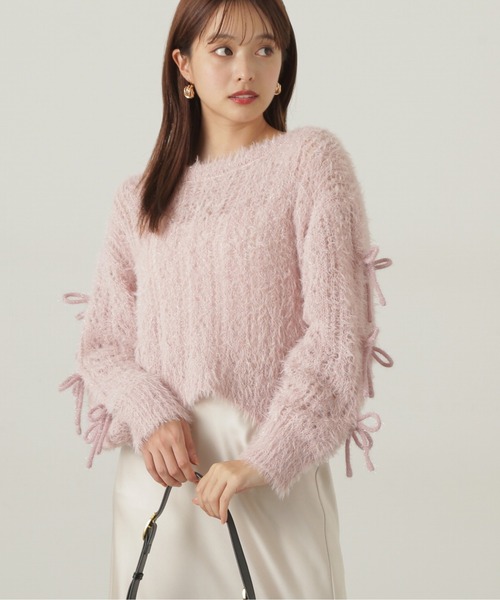 PROPORTION BODY DRESSING（プロポーションボディドレッシング）の「リボンスリーブフェザーニット / 1214270014（ニット/セーター・レディース・グレー/オフホワイト/ピンク・FREE）」の20枚目の写真