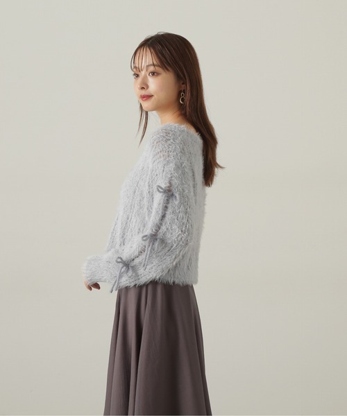PROPORTION BODY DRESSING（プロポーションボディドレッシング）の「リボンスリーブフェザーニット / 1214270014（ニット/セーター・レディース・グレー/オフホワイト/ピンク・FREE）」の10枚目の写真