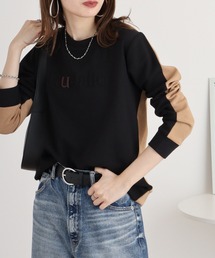 Anna Nicola バイカラーロゴプルオーバー