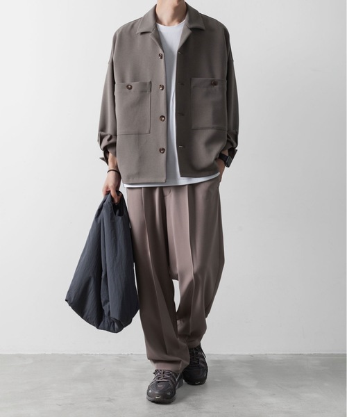 ATTACHMENT 22AW WO/PE インターロック イージートラウザーズ ATTACHMENT(アタッチメント) - WO/PE STRETCH GABARDINE TAPERED