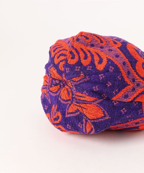 PUEBCO（プエブコ）の「JACQUARD FABRIC DRAWSTRING BAG（ハンドバッグ・メンズ・ネイビー系/オレンジ系・ONE SIZE）」の4枚目の写真