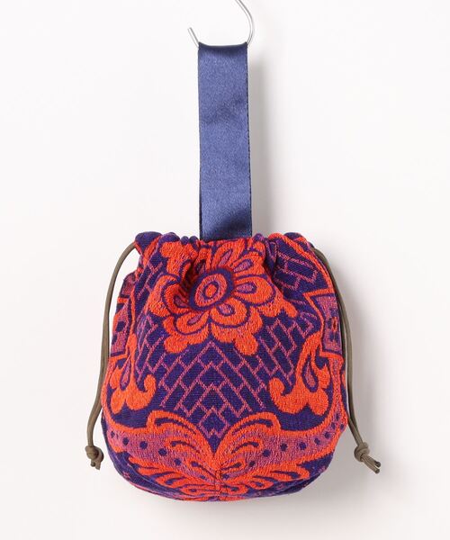 PUEBCO（プエブコ）の「JACQUARD FABRIC DRAWSTRING BAG（ハンドバッグ・メンズ・ネイビー系/オレンジ系・ONE SIZE）」の18枚目の写真