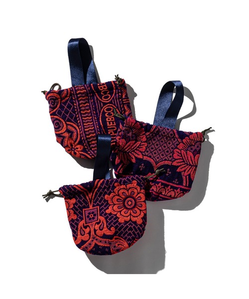 PUEBCO（プエブコ）の「JACQUARD FABRIC DRAWSTRING BAG（ハンドバッグ・メンズ・ネイビー系/オレンジ系・ONE SIZE）」の17枚目の写真