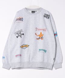 【THRASHER/スラッシャー】裏起毛バック刺繍 総柄プリントスウェットプルオーバー