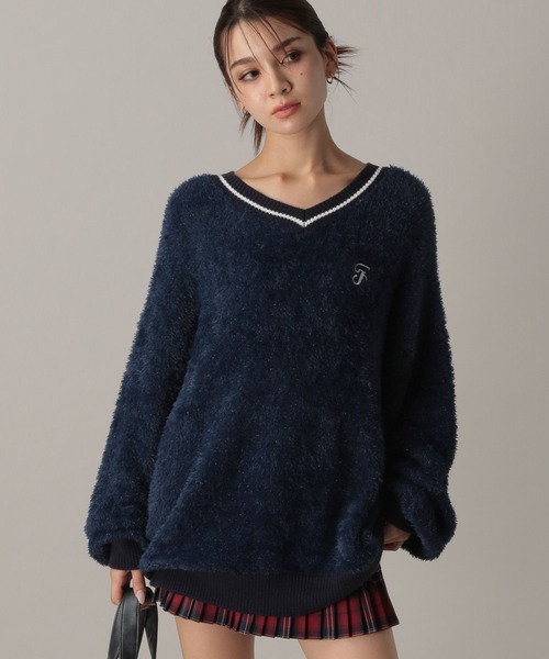 FOREVER 21(フォーエバー トゥエンティーワン)の「【2024FW】フワフワラインニットプルオーバー(ニット/セーター・レディース・ネイビー/ナチュラル/ブラック/グレー・FREE)」の4枚目の写真