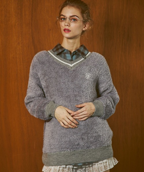 FOREVER 21(フォーエバー トゥエンティーワン)の「【2024FW】フワフワラインニットプルオーバー(ニット/セーター・レディース・ネイビー/ナチュラル/ブラック/グレー・FREE)」の12枚目の写真