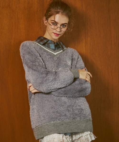 FOREVER 21(フォーエバー トゥエンティーワン)の「【2024FW】フワフワラインニットプルオーバー(ニット/セーター・レディース・ネイビー/ナチュラル/ブラック/グレー・FREE)」の13枚目の写真