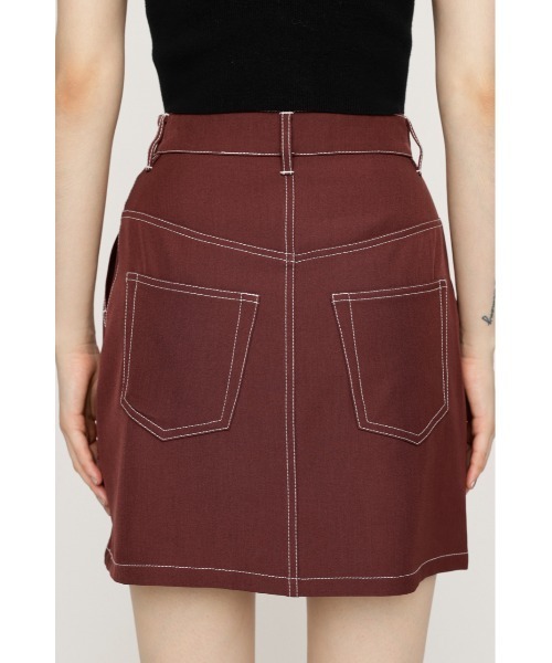 SLY（スライ）の「BI COLOR STITCH SET UP バイ カラー ステッチ セット アップ（ワンピース・レディース・ブラック/オフホワイト/バーガンディー・1/2）」の16枚目の写真