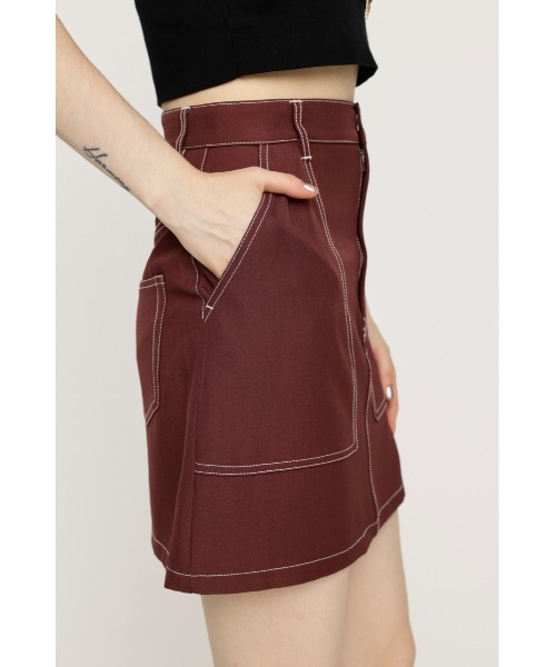 SLY（スライ）の「BI COLOR STITCH SET UP バイ カラー ステッチ セット アップ（ワンピース・レディース・ブラック/オフホワイト/バーガンディー・1/2）」の17枚目の写真