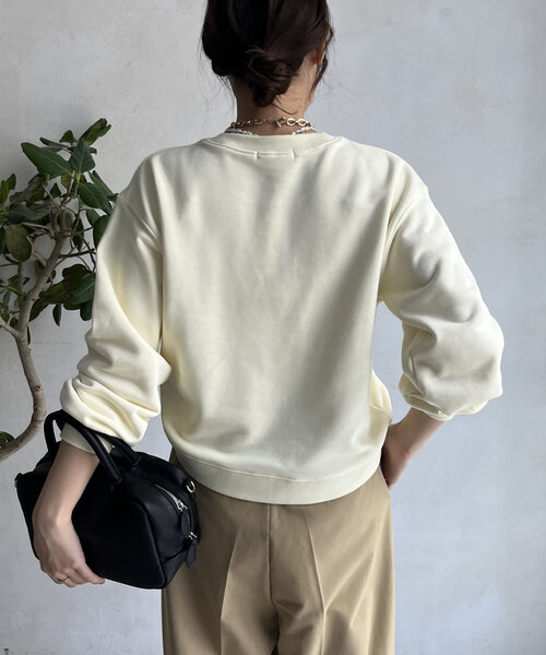 DouDou(ドゥドゥ)の「【WEB限定】サガラ刺繍スウエット(Tシャツ/カットソー・レディース・ブルー/グレー/アイボリー/ブラック・FREE)」の13枚目の写真
