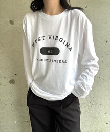 カレッジロゴプリントロングTシャツ